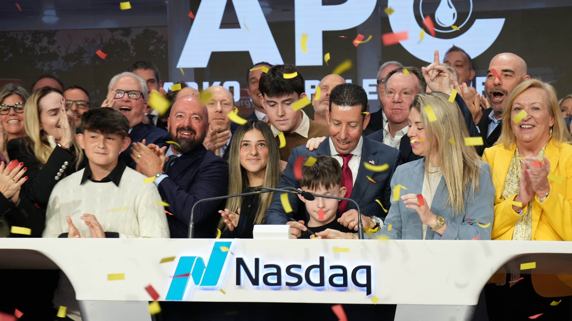 Confetti at the Nasdaq bell ceremony
